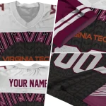 personalized virginia tech hokies tire arrows maroon black white jersey best selling