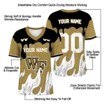 personalized wake forest demon deacons dripping flames gold white jersey best selling