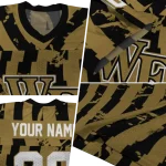 personalized wake forest demon deacons stripe splatter gold jersey best selling