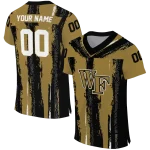 personalized wake forest demon deacons striped texture gold jersey best selling