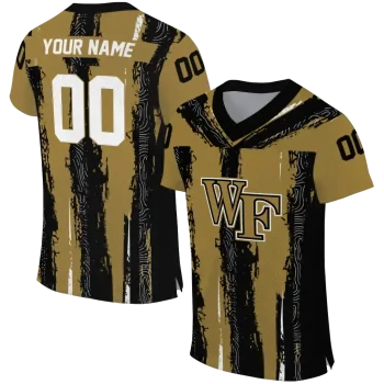 personalized wake forest demon deacons striped texture gold jersey best selling