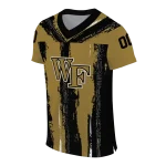 personalized wake forest demon deacons striped texture gold jersey best selling