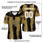 personalized wake forest demon deacons striped texture gold jersey best selling