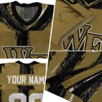 personalized wake forest demon deacons striped texture gold jersey best selling