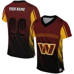 personalized washington commanders halftone fade burgundy black jersey best selling
