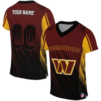 personalized washington commanders halftone fade burgundy black jersey best selling