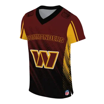 personalized washington commanders halftone fade burgundy black jersey fashion forward