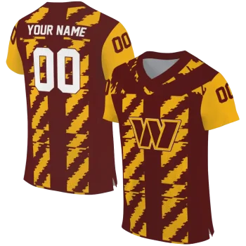 personalized washington commanders stripe block burgundy jersey best selling