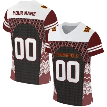 personalized washington commanders tire arrows burgundy black white jersey best selling