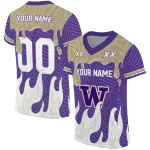 personalized washington huskies dripping flames purple white jersey best selling