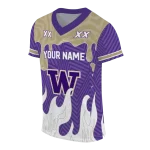 personalized washington huskies dripping flames purple white jersey best selling