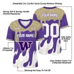 personalized washington huskies dripping flames purple white jersey best selling