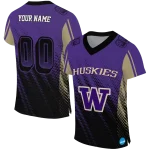 personalized washington huskies halftone flow purple black jersey best selling