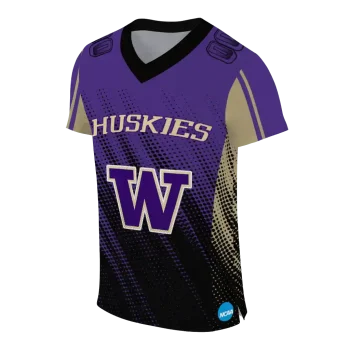 personalized washington huskies halftone flow purple black jersey fashion forward