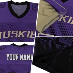 personalized washington huskies halftone flow purple black jersey best selling
