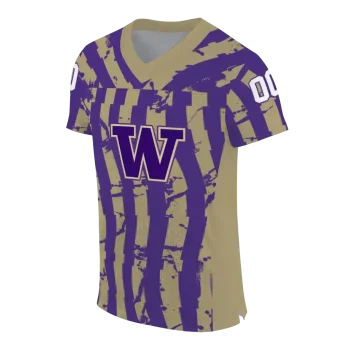 personalized washington huskies stripe splatter purple jersey fashion forward