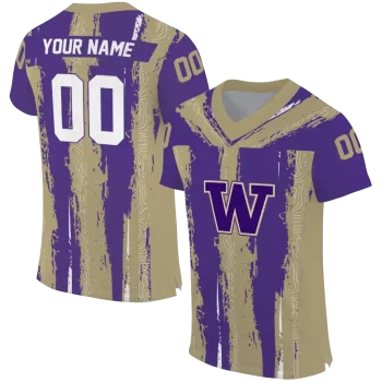 personalized washington huskies striped texture purple jersey best selling