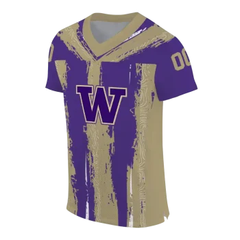 personalized washington huskies striped texture purple jersey fashion forward