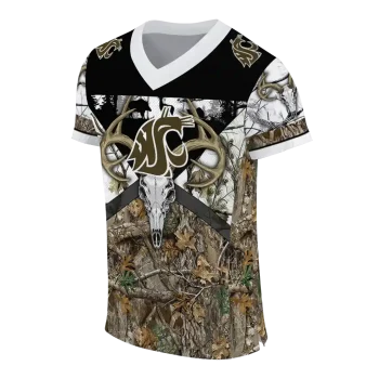 personalized washington state cougars antler skull camouflage hunting jersey fashion forward