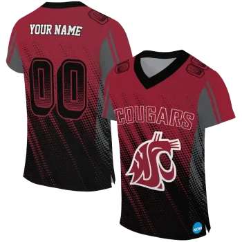 personalized washington state cougars halftone flow crimson black jersey best selling