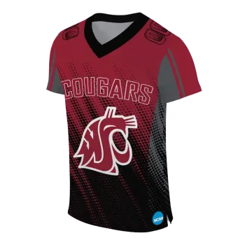 personalized washington state cougars halftone flow crimson black jersey fashion forward