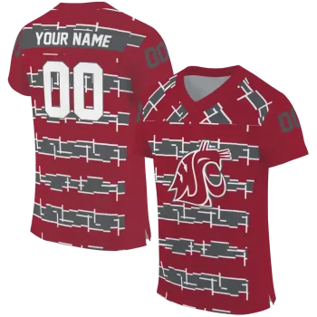 personalized washington state cougars layered grids crimson jersey best selling