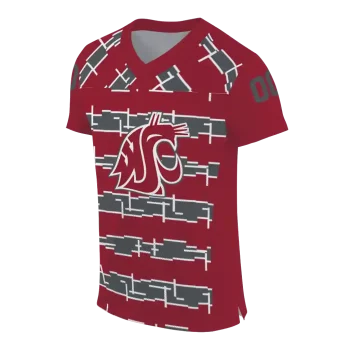 personalized washington state cougars layered grids crimson jersey fashion forward