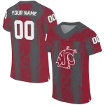personalized washington state cougars rugged stripes crimson jersey best selling