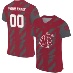 personalized washington state cougars stripe block crimson jersey best selling