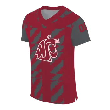 personalized washington state cougars stripe block crimson jersey fashion forward