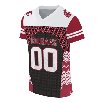personalized washington state cougars tire arrows crimson black white jersey fashion forward