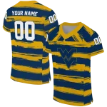 personalized west virginia mountaineers art stripe blue jersey best selling