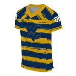 personalized west virginia mountaineers art stripe blue jersey best selling