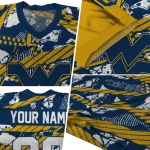 personalized west virginia mountaineers camo shatter blue jersey best selling