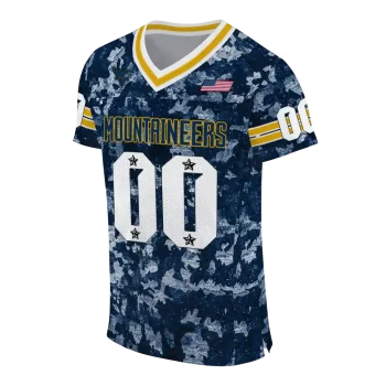 personalized west virginia mountaineers camouflage abstract blue jersey fashion forward