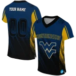 personalized west virginia mountaineers halftone flow blue black jersey best selling