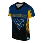 personalized west virginia mountaineers halftone flow blue black jersey best selling