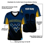 personalized west virginia mountaineers halftone flow blue black jersey best selling