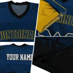 personalized west virginia mountaineers halftone flow blue black jersey best selling