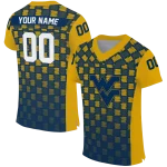personalized west virginia mountaineers stacked rectangle blue jersey best selling