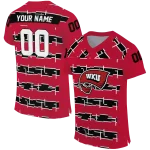 personalized western kentucky hilltoppers layered grids red jersey best selling