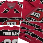personalized western kentucky hilltoppers layered grids red jersey best selling