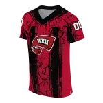 personalized western kentucky hilltoppers rugged stripes red jersey best selling