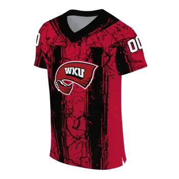 personalized western kentucky hilltoppers rugged stripes red jersey fashion forward