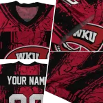 personalized western kentucky hilltoppers rugged stripes red jersey best selling