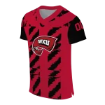 personalized western kentucky hilltoppers stripe block red jersey best selling