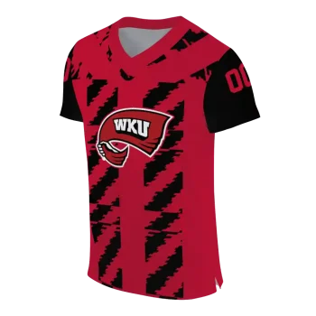 personalized western kentucky hilltoppers stripe block red jersey fashion forward