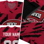 personalized western kentucky hilltoppers stripe block red jersey best selling