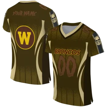 personalized western michigan broncos dynamic dots gold jersey best selling