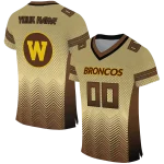 personalized western michigan broncos halftone sweep gold black jersey best selling